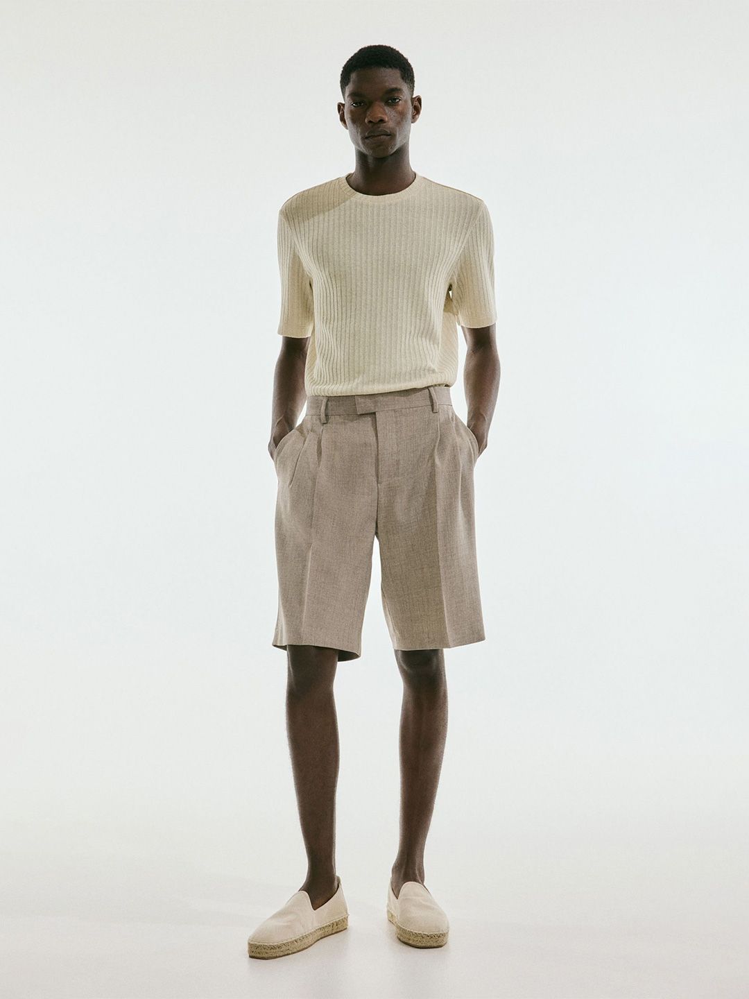 Regular Fit Rib-Knit T-Shirt